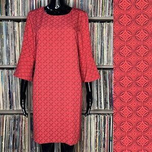 NWT Banana Republic Printed Dress in Red and Black Mandala Print Size Small